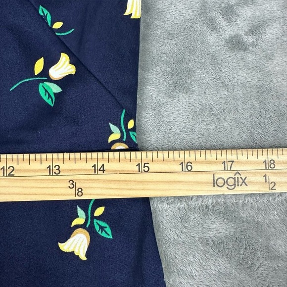 Draper James Navy Lemon Floral Ruffle Hem Fit Flare Dress Size 8 - Picture 7 of 9